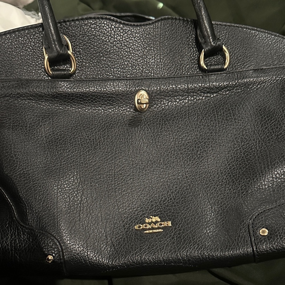 Coach Black Pebbled Leather Shoulder Bag